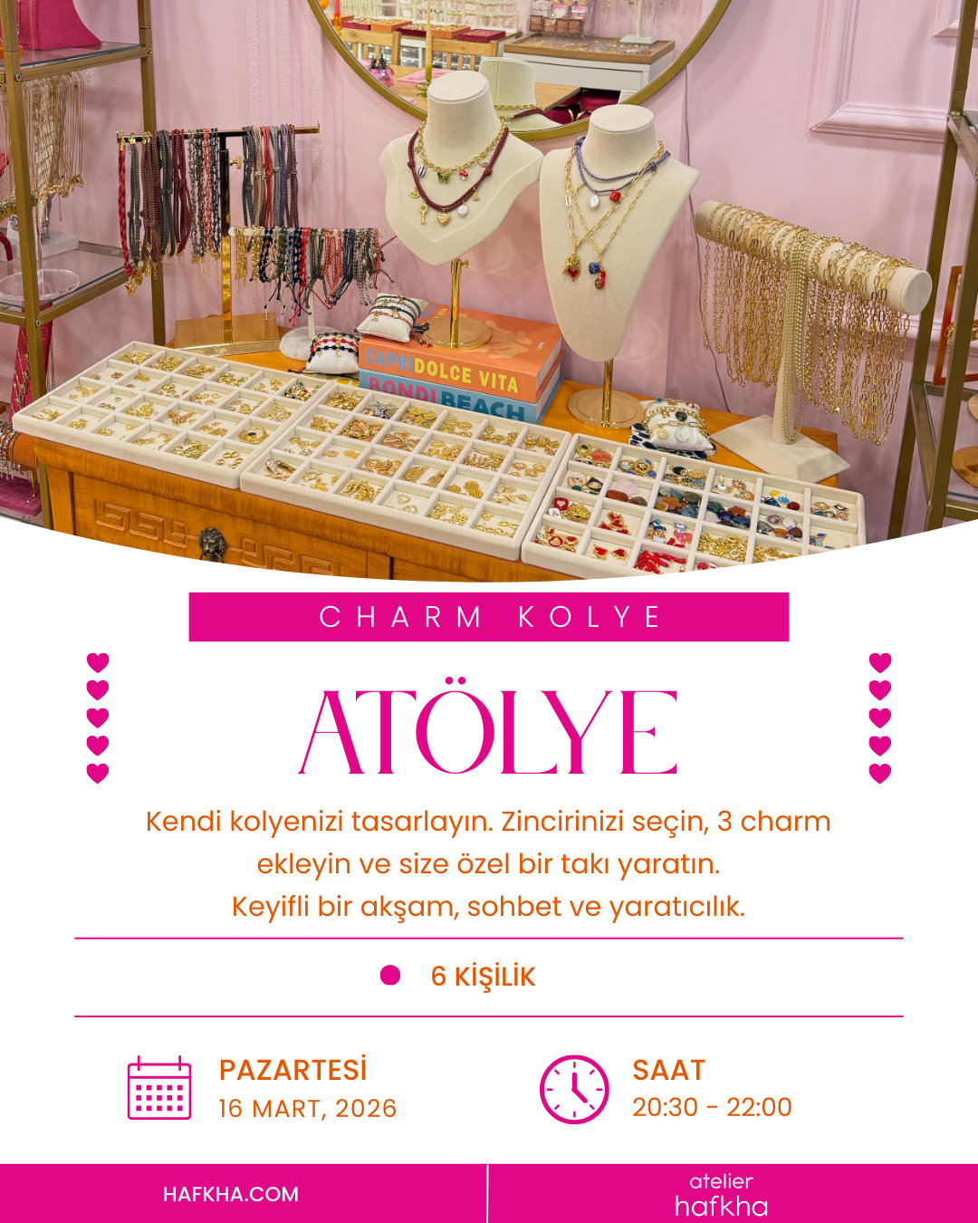 Charm Necklace Design Workshop - Monday, March 16th, 8:30 PM - 10:00 PM